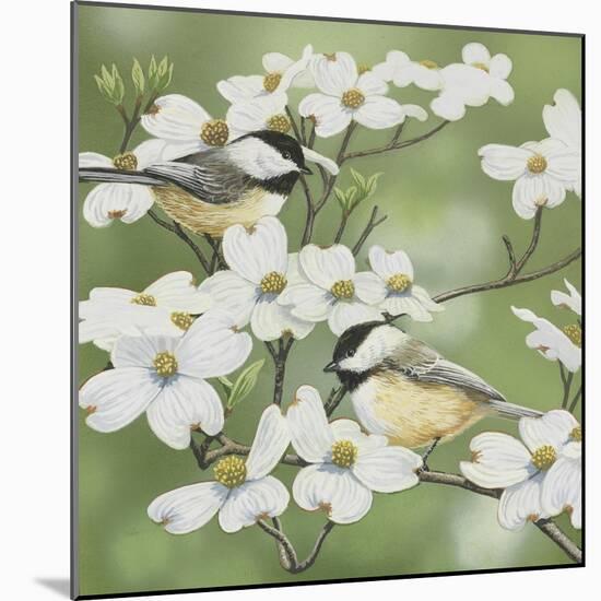 Springtime and Chickadees-William Vanderdasson-Mounted Giclee Print