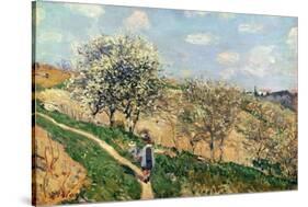 Springtime at Bougival-Alfred Sisley-Stretched Canvas