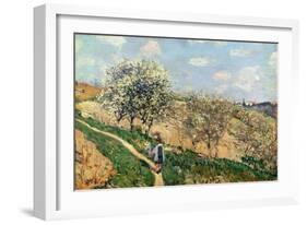 Springtime at Bougival-Alfred Sisley-Framed Giclee Print