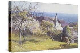 Springtime, Devon-John White-Stretched Canvas