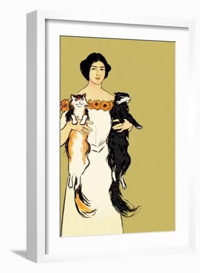 Springtime Felines-Edward Penfield-Framed Art Print