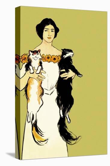 Springtime Felines-Edward Penfield-Stretched Canvas