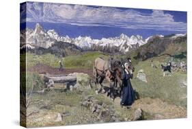 Springtime in the Alps, 1897-Giovanni Segantini-Stretched Canvas