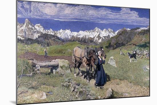 Springtime in the Alps, 1897-Giovanni Segantini-Mounted Giclee Print