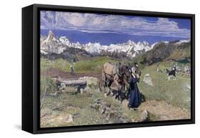 Springtime in the Alps, 1897-Giovanni Segantini-Framed Stretched Canvas