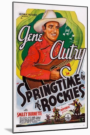 Springtime in the Rockies, Gene Autry, 1937-null-Mounted Art Print