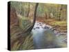 Springtime in woods,  pastel-Margo Starkey-Stretched Canvas