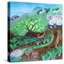 Springtime Jobs,acrylics on paper-Lisa Graa Jensen-Stretched Canvas