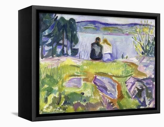 Springtime (Lovers by the shore). Between 1911 and 1913-Edvard Munch-Framed Stretched Canvas