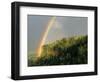 Springtime Rainbow Arching Over Vista House on Crown Point-Steve Terrill-Framed Photographic Print