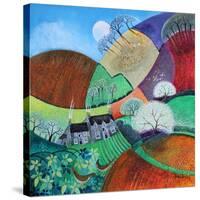 Springtime round the corneracrylics on paper-Lisa Graa Jensen-Stretched Canvas
