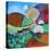 Springtime round the corneracrylics on paper-Lisa Graa Jensen-Stretched Canvas