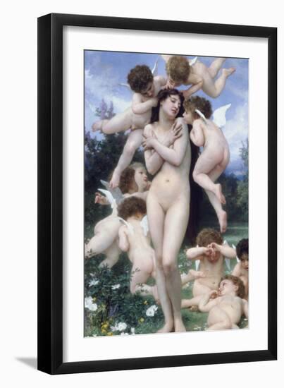 Springtime-William Adolphe Bouguereau-Framed Art Print