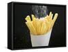 Sprinkling Salt over Chips-null-Framed Stretched Canvas