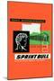 Sprint Bull-null-Mounted Art Print