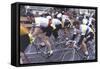 Sprint Cyclists-null-Framed Stretched Canvas