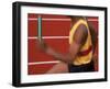 Sprinter Running with Baton-Peter Adams-Framed Premium Photographic Print