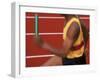 Sprinter Running with Baton-Peter Adams-Framed Premium Photographic Print