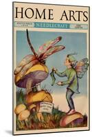 Sprite Needs His Socks Darned by a Dragonfly Who Is Sitting on a Mushroom-Home Arts-Mounted Art Print