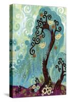 Spritely Blue Willows-Natasha Wescoat-Stretched Canvas