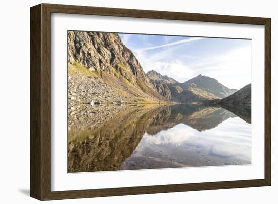 Spronser Lakes Hike, South Tyrol, Italy: The "Long Lake" (Langsee / Lago Lungo)-Axel Brunst-Framed Photographic Print