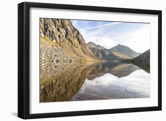 Spronser Lakes Hike, South Tyrol, Italy: The "Long Lake" (Langsee / Lago Lungo)-Axel Brunst-Framed Photographic Print