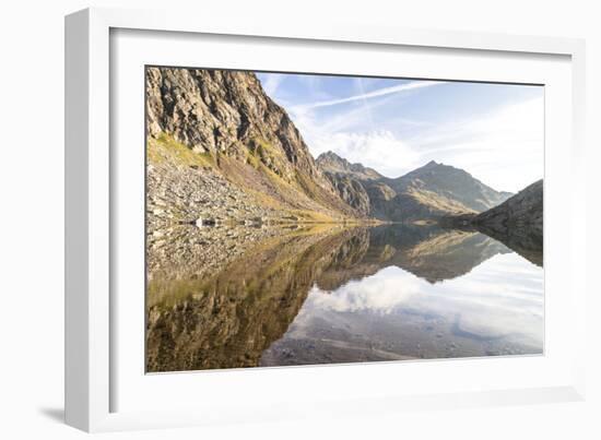 Spronser Lakes Hike, South Tyrol, Italy: The "Long Lake" (Langsee / Lago Lungo)-Axel Brunst-Framed Photographic Print