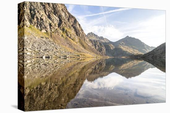 Spronser Lakes Hike, South Tyrol, Italy: The "Long Lake" (Langsee / Lago Lungo)-Axel Brunst-Stretched Canvas