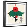 Spruced Up Santa-Jenny Frean-Framed Giclee Print