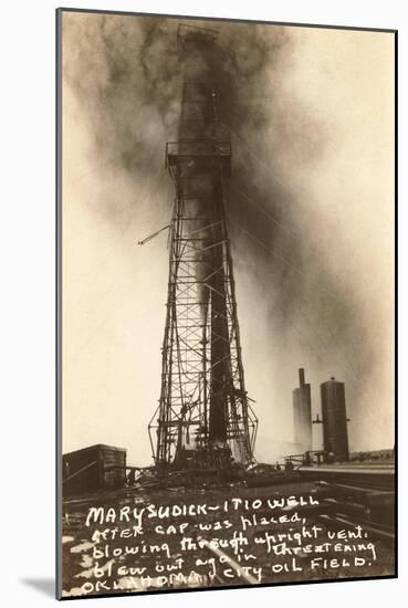 Spurting Oil Well, Oklahoma-null-Mounted Art Print