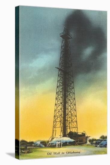 Spurting Oil Well, Oklahoma-null-Stretched Canvas