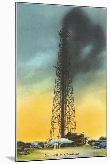 Spurting Oil Well, Oklahoma-null-Mounted Art Print