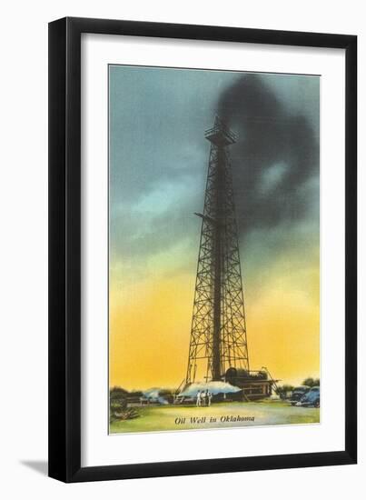 Spurting Oil Well, Oklahoma-null-Framed Art Print