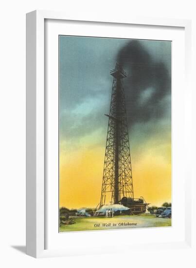 Spurting Oil Well, Oklahoma-null-Framed Art Print