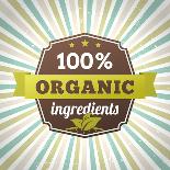 100 Percent Organic Ingredients Eco Label Poster-sputanski-Mounted Art Print