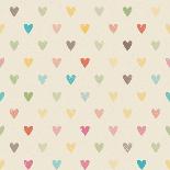 Valentine Colorful Retro Seamless Hearts Pattern-sputanski-Art Print
