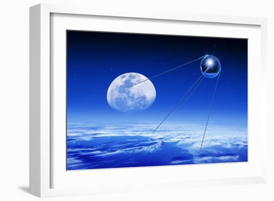 Sputnik 1 Satellite, Composite Image-Detlev Van Ravenswaay-Framed Photographic Print