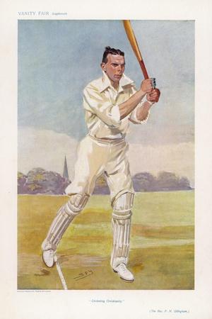 Rev Frank Hay Gillingham English Cricketer in Action