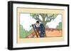 Spying With The Telescope-Maud & Miska Petersham-Framed Premium Giclee Print