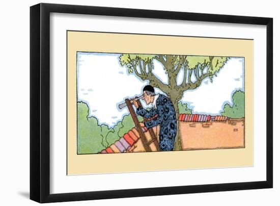 Spying With The Telescope-Maud & Miska Petersham-Framed Art Print