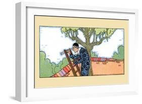 Spying With The Telescope-Maud & Miska Petersham-Framed Art Print