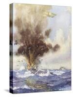 Squadron Leader Arthur Bigsworth Attacks with Bombs a German Submarine-H. G. Swanwick-Stretched Canvas