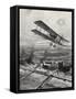 Squadron Leader Spenser Grey Flying over Cologne, 8 October 1914-W. Avis-Framed Stretched Canvas