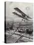 Squadron Leader Spenser Grey Flying over Cologne, 8 October 1914-W. Avis-Stretched Canvas