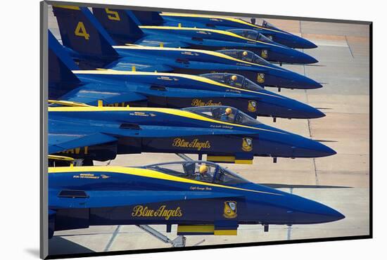 Squadron of F/A-18 Hornet fighters-null-Mounted Art Print