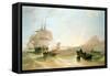 Squadron of Frigates and Fishing Vessels in a Choppy Sea Off Holy Island-John Wilson Carmichael-Framed Stretched Canvas