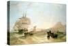 Squadron of Frigates and Fishing Vessels in a Choppy Sea Off Holy Island-John Wilson Carmichael-Stretched Canvas