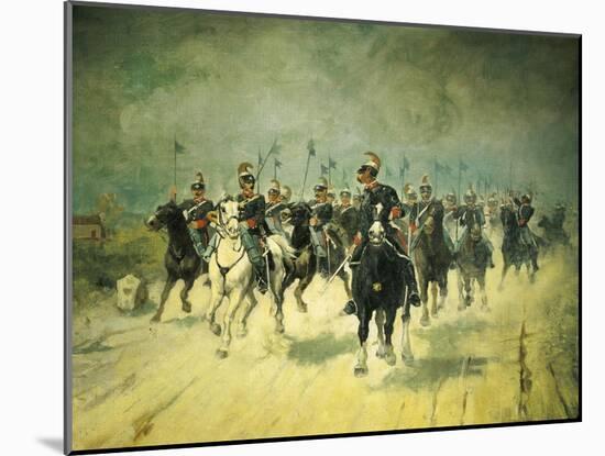 Squadron of Royal Piedmont Cavalry Regiment-Antonio Mancini-Mounted Giclee Print