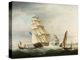 Squadron of the Blue off Portsmouth-Thomas Buttersworth-Stretched Canvas