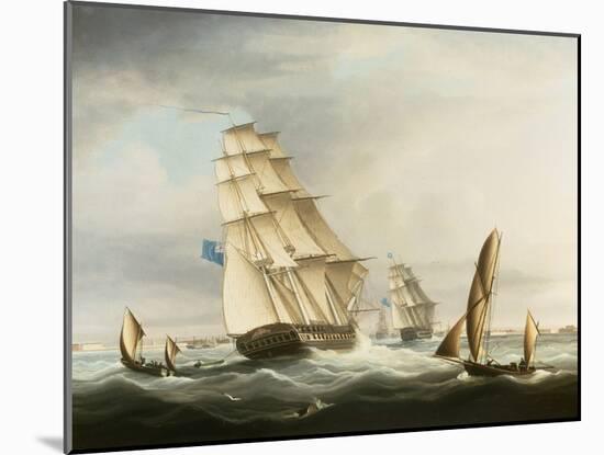 Squadron of the Blue off Portsmouth-Thomas Buttersworth-Mounted Giclee Print